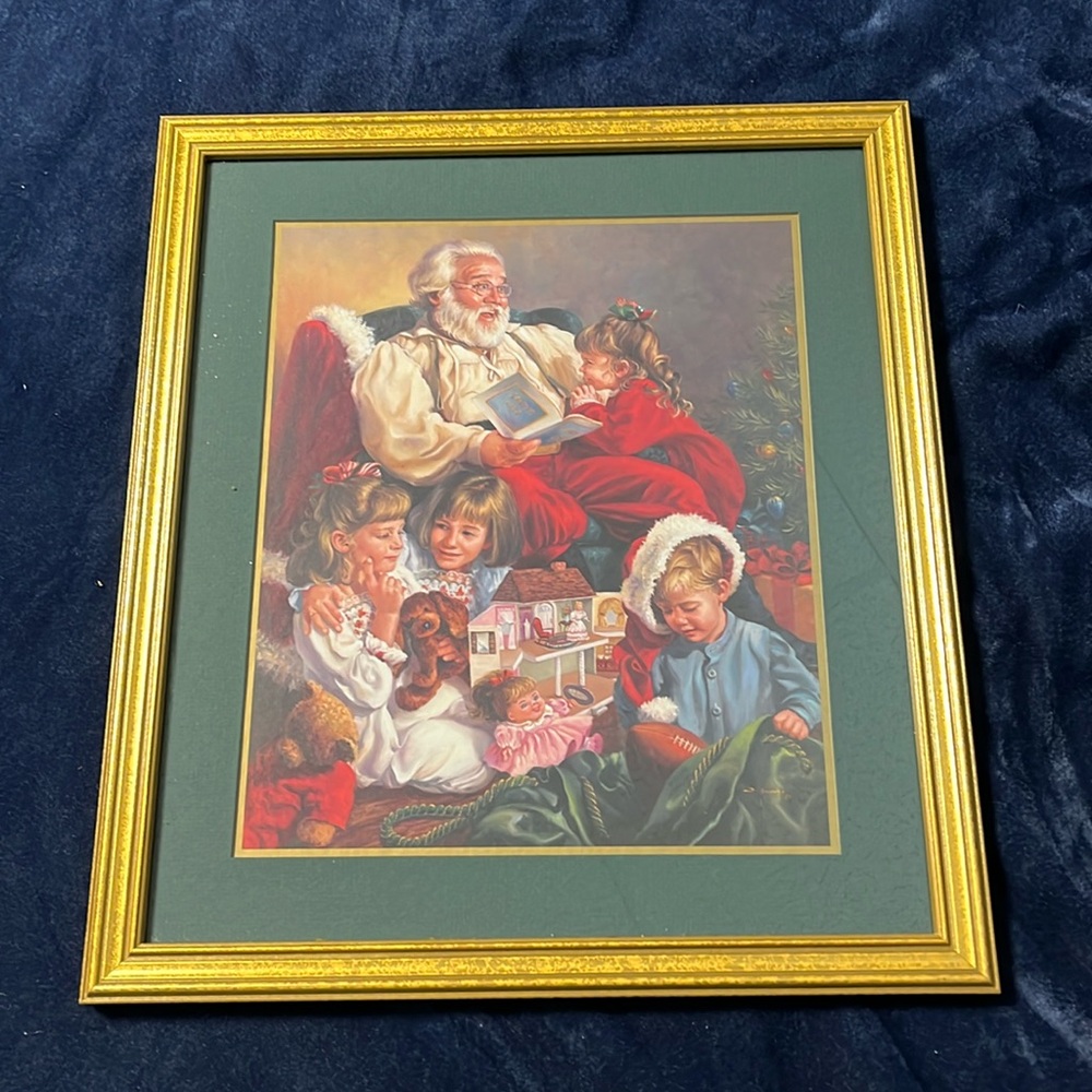 VTG Santa with Children Christmas Wall Decor